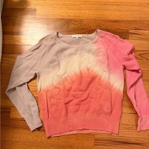 White + Warren Gradient Pink and Gray Sweater